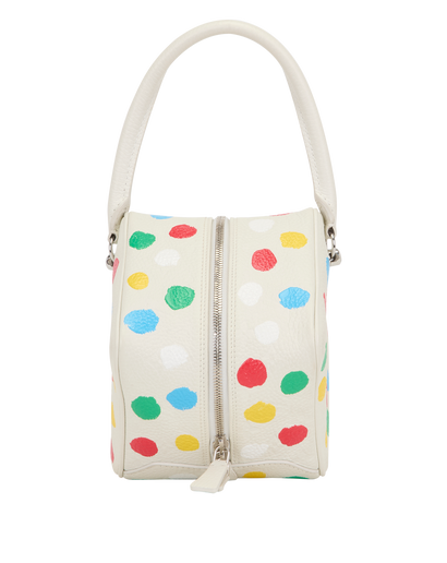 x Yayoi Kusama 2023 Square Bag, &pound;1,900, Handbags, Cream, Leather, Front view